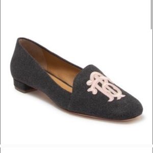 Tory burch loafers gray with pink logo